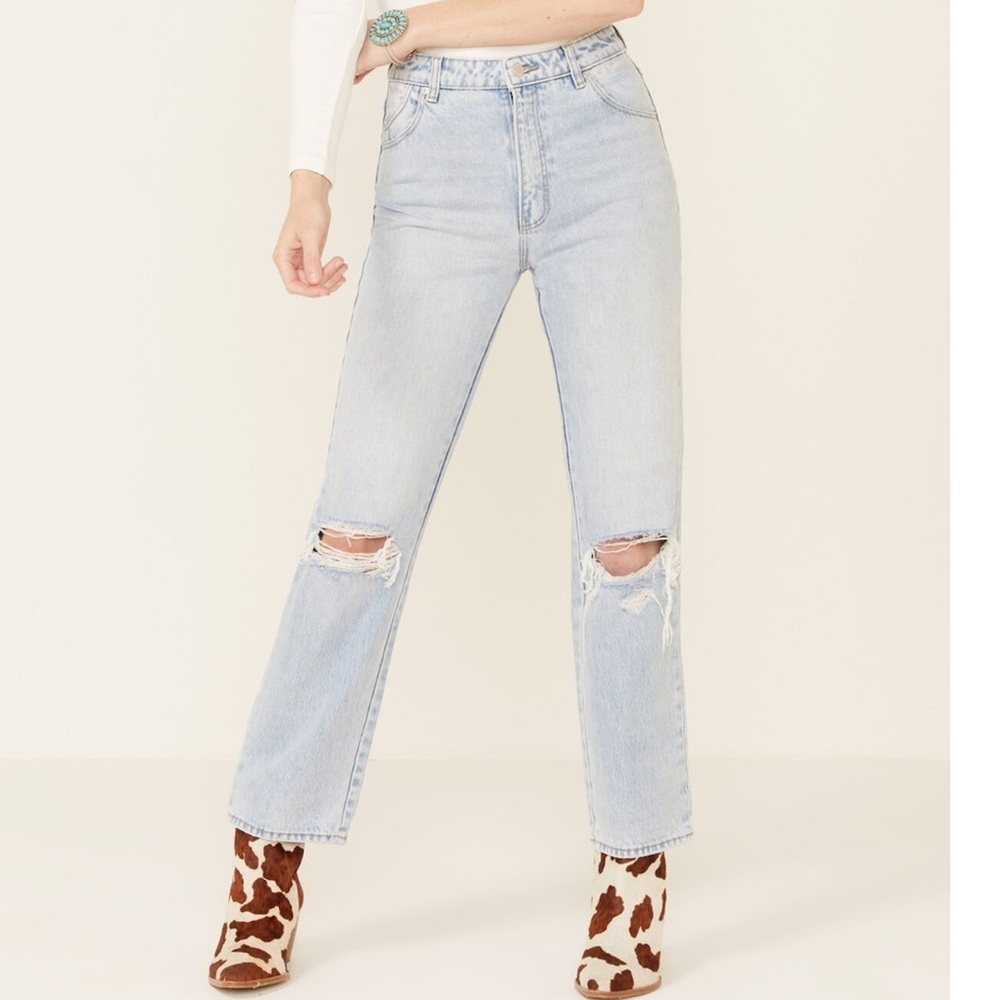 Rolla’s Original High Rise Straight Sunbleached Denim Jeans Women’s Size 24